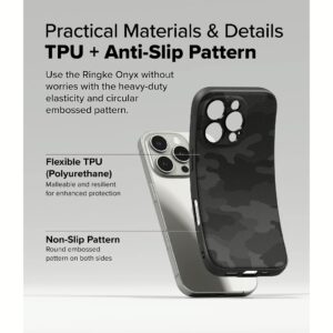 Ringke รุ่น Onyx Design - เคส iPhone 16 Pro - ลาย Camo Black