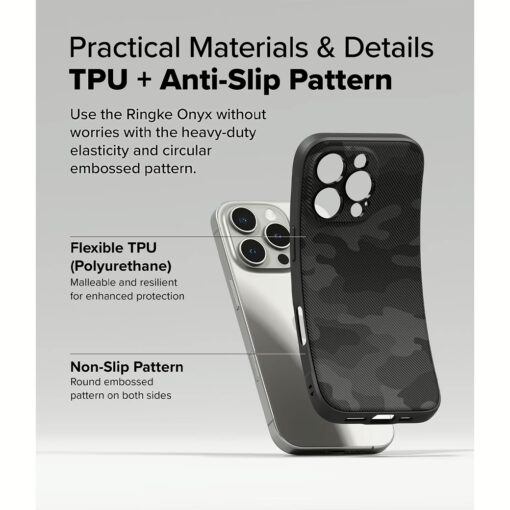 Ringke รุ่น Onyx Design - เคส iPhone 16 Pro - ลาย Camo Black - Image 9