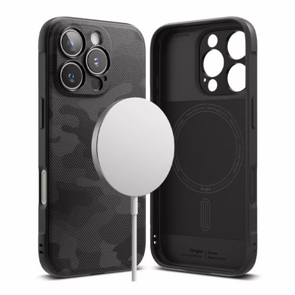 Ringke รุ่น Onyx Magnetic - เคส iPhone 16 Pro - ลาย Camo Black