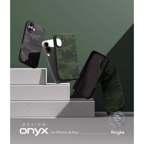 Ringke รุ่น Onyx Design - เคส iPhone 16 Plus - ลาย Camo Black