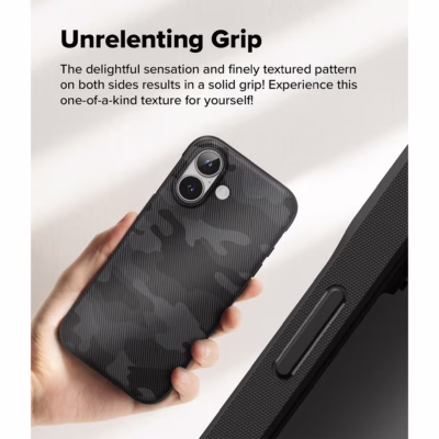 Ringke รุ่น Onyx Design - เคส iPhone 16 Plus - ลาย Camo Black