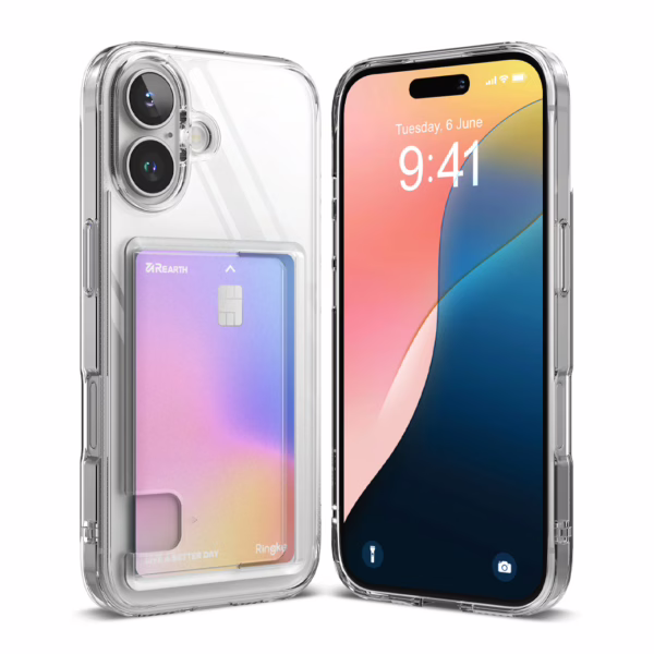 Ringke รุ่น Fusion Card - เคส iPhone 16 - สี Clear