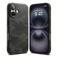 Ringke รุ่น Onyx Design - เคส iPhone 16 - ลาย Camo Black