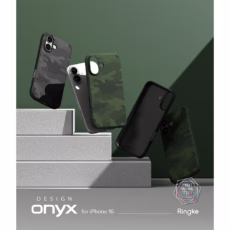 Ringke รุ่น Onyx Design - เคส iPhone 16 - ลาย Camo Black
