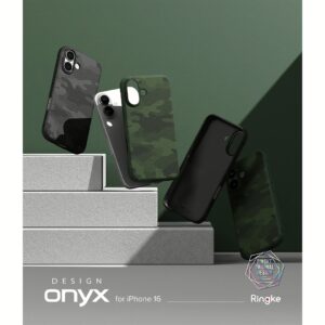 Ringke รุ่น Onyx Design - เคส iPhone 16 - ลาย Camo Black