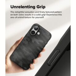 Ringke รุ่น Onyx Design - เคส iPhone 16 - ลาย Camo Black