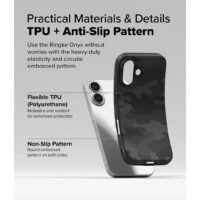 Ringke รุ่น Onyx Design - เคส iPhone 16 - ลาย Camo Black