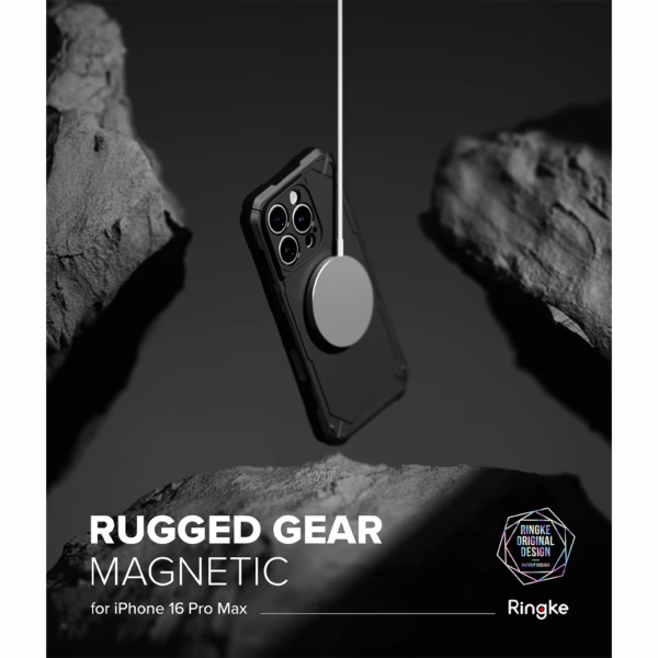 Ringke รุ่น Rugged Gear Magnetic - เคส iPhone 16 Pro Max - สี Black