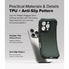 Ringke รุ่น Rugged Gear Magnetic - เคส iPhone 16 Pro Max - สี Dark Green