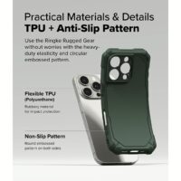 Ringke รุ่น Rugged Gear Magnetic - เคส iPhone 16 Pro Max - สี Dark Green