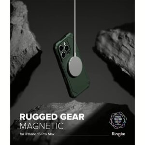 Ringke รุ่น Rugged Gear Magnetic - เคส iPhone 16 Pro Max - สี Dark Green 16 Ringke รุ่น Rugged Gear Magnetic - เคส iPhone 16 Pro Max - สี Dark Green
