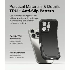 Ringke รุ่น Rugged Gear Magnetic - เคส iPhone 16 Pro - สี Black