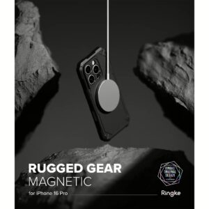 Ringke รุ่น Rugged Gear Magnetic - เคส iPhone 16 Pro - สี Black