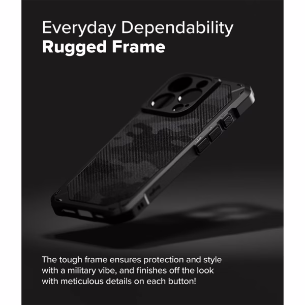 Ringke รุ่น Rugged Gear Magnetic - เคส iPhone 16 Pro - สี Camo Black