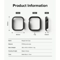 Ringke รุ่น Slim - เคส Apple Watch 10 (42mm) - สี Clear (1P) + สี Matte Black (1P) (แพ็ค 2 ชิ้น)
