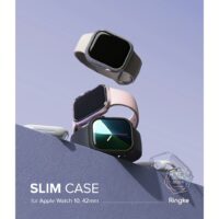 Ringke รุ่น Slim - เคส Apple Watch 10 (42mm) - สี Clear (1P) + สี Matte Black (1P) (แพ็ค 2 ชิ้น)