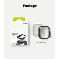 Ringke รุ่น Slim - เคส Apple Watch 10 (42mm) - สี Clear (1P) + สี Matte Black (1P) (แพ็ค 2 ชิ้น)