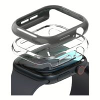 Ringke รุ่น Slim - เคส Apple Watch 10 (42mm) - สี Clear (1P) + สี Dark Gray (1P) (แพ็ค 2 ชิ้น)