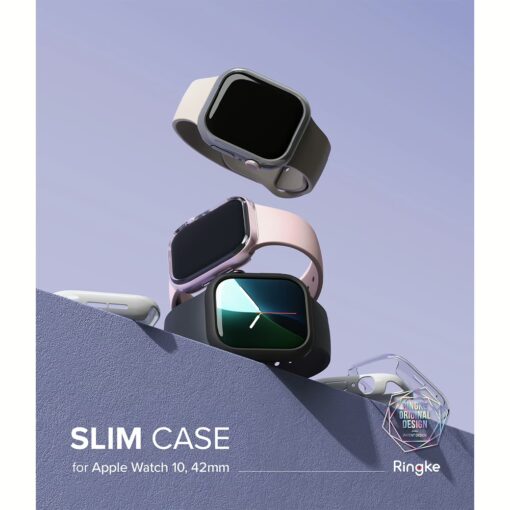 Ringke รุ่น Slim - เคส Apple Watch 10 (42mm) - สี Clear (1P) + สี Dark Gray (1P) (แพ็ค 2 ชิ้น) - Image 2