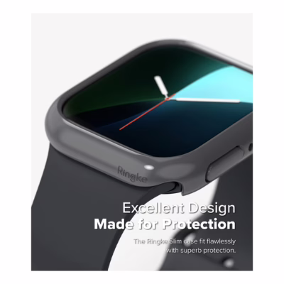 Ringke รุ่น Slim - เคส Apple Watch 10 (42mm) - สี Clear (1P) + สี Dark Gray (1P) (แพ็ค 2 ชิ้น)