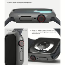 Ringke รุ่น Slim - เคส Apple Watch 10 (42mm) - สี Clear (1P) + สี Dark Gray (1P) (แพ็ค 2 ชิ้น)