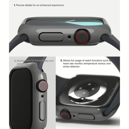 Ringke รุ่น Slim - เคส Apple Watch 10 (42mm) - สี Clear (1P) + สี Dark Gray (1P) (แพ็ค 2 ชิ้น) - Image 8