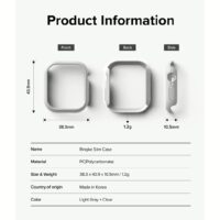 Ringke รุ่น Slim - เคส Apple Watch 10 (42mm) - สี Clear (1P) + สี Light Gray (1P) (แพ็ค 2 ชิ้น)