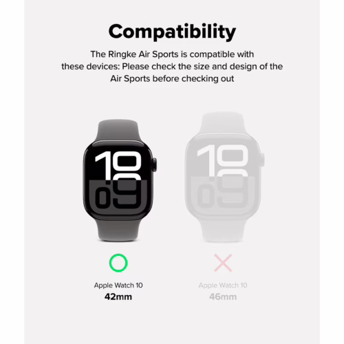 Ringke รุ่น Air Sports - เคส Apple Watch 10 (42mm) - สี Black