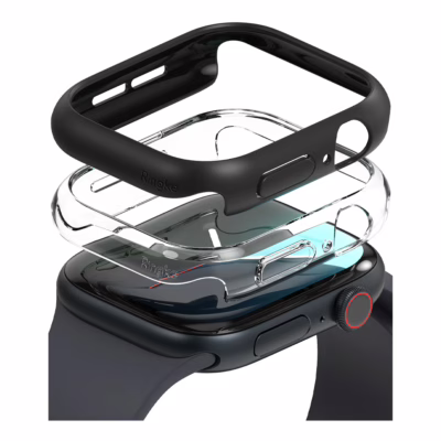 Ringke รุ่น Slim - เคส Apple Watch 10 (46mm) - สี Clear (1P) + สี Matte Black (1P) (แพ็ค 2 ชิ้น)