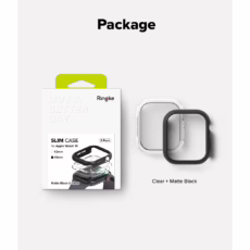 Ringke รุ่น Slim - เคส Apple Watch 10 (46mm) - สี Clear (1P) + สี Matte Black (1P) (แพ็ค 2 ชิ้น)