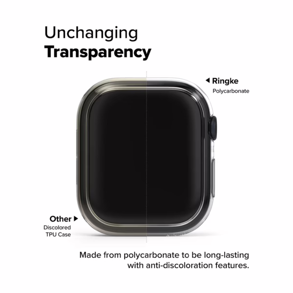 Ringke รุ่น Slim - เคส Apple Watch 10 (46mm) - สี Clear (1P) + สี Dark Gray (1P) (แพ็ค 2 ชิ้น)