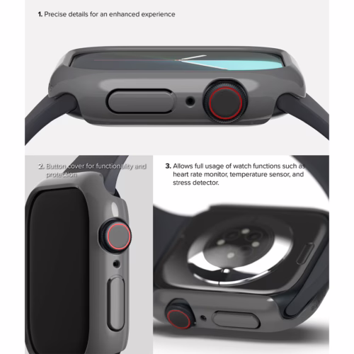 Ringke รุ่น Slim - เคส Apple Watch 10 (46mm) - สี Clear (1P) + สี Dark Gray (1P) (แพ็ค 2 ชิ้น)
