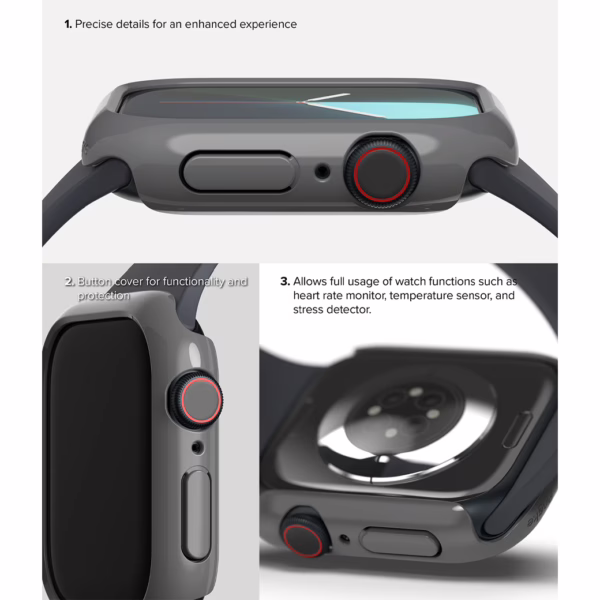 Ringke รุ่น Slim - เคส Apple Watch 10 (46mm) - สี Clear (1P) + สี Dark Gray (1P) (แพ็ค 2 ชิ้น)