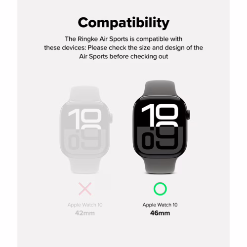 Ringke รุ่น Air Sports - เคส Apple Watch 10 (46mm) - สี Black