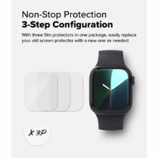 Ringke รุ่น Dual Easy - ฟิล์มกันรอย Apple Watch 10 (46mm) - แพ็ค 3 ชิ้น