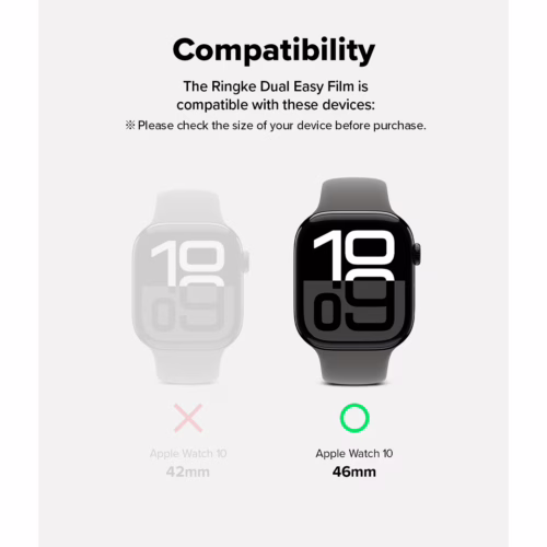 Ringke รุ่น Dual Easy - ฟิล์มกันรอย Apple Watch 10 (46mm) - แพ็ค 3 ชิ้น