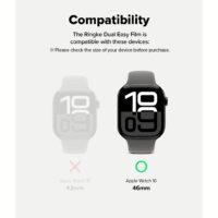 Ringke รุ่น Dual Easy - ฟิล์มกันรอย Apple Watch 10 (46mm) - แพ็ค 3 ชิ้น
