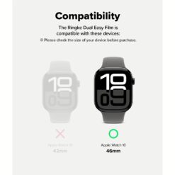 Ringke รุ่น Dual Easy - ฟิล์มกันรอย Apple Watch 10 (46mm) - แพ็ค 3 ชิ้น
