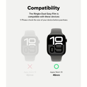 Ringke รุ่น Dual Easy - ฟิล์มกันรอย Apple Watch 10 (46mm) - แพ็ค 3 ชิ้น 13 Ringke รุ่น Dual Easy - ฟิล์มกันรอย Apple Watch 10 (46mm) - แพ็ค 3 ชิ้น