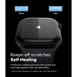 Ringke รุ่น Dual Easy - ฟิล์มกันรอย Apple Watch 10 (46mm) - แพ็ค 3 ชิ้น