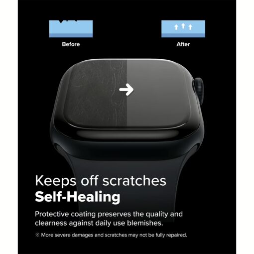 Ringke รุ่น Dual Easy - ฟิล์มกันรอย Apple Watch 10 (46mm) - แพ็ค 3 ชิ้น - Image 5