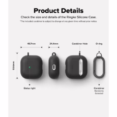 Ringke รุ่น Silicone Case - เคส AirPods 4 - สี Black