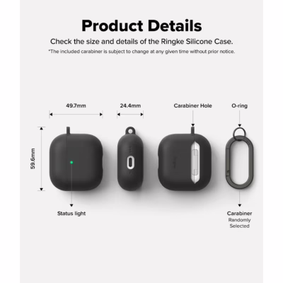 Ringke รุ่น Silicone Case - เคส AirPods 4 - สี Black