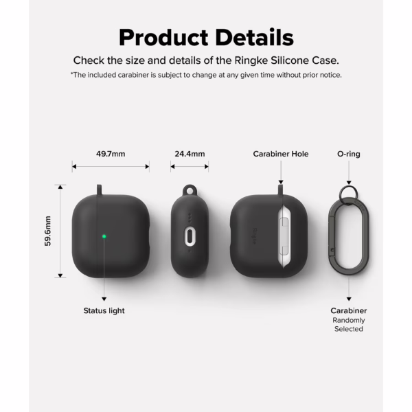 Ringke รุ่น Silicone Case - เคส AirPods 4 - สี Black