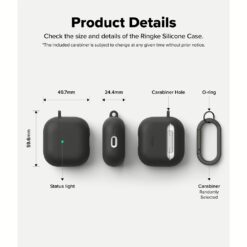 Ringke รุ่น Silicone Case - เคส AirPods 4 - สี Black