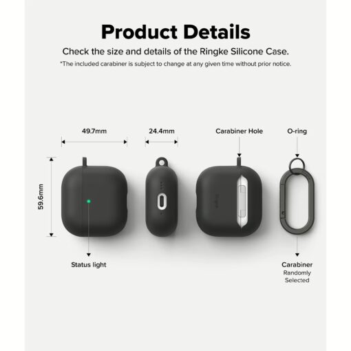 Ringke รุ่น Silicone Case - เคส AirPods 4 - สี  Black - Image 13