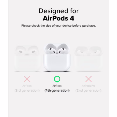 Ringke รุ่น Silicone Case - เคส AirPods 4 - สี Black