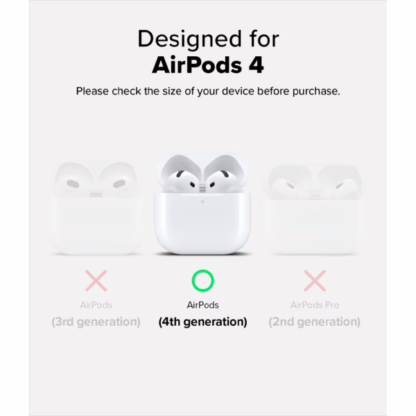 Ringke รุ่น Silicone Case - เคส AirPods 4 - สี Black