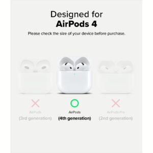 Ringke รุ่น Silicone Case - เคส AirPods 4 - สี Black