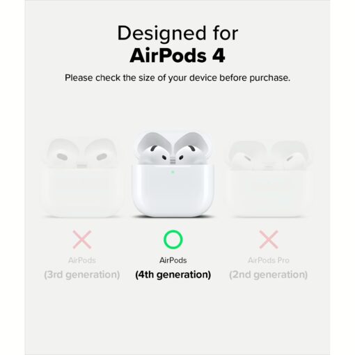 Ringke รุ่น Silicone Case - เคส AirPods 4 - สี  Black - Image 3